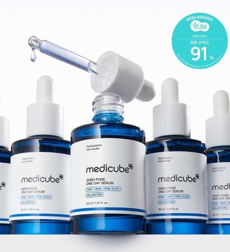 MEDICUBE ZERO PORE ONE DAY SERUM 30ml+30ml Set, AHA+BHA+PHA 15.2% - Picture 3 of 5