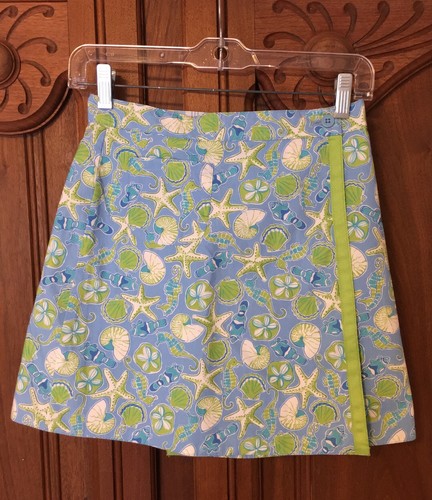 Hartstrings Girls Size 14 Reversible Plaid / Sea print Wrap Around Skirt NWT - Picture 2 of 3
