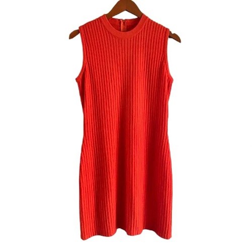 Vestido Vaina Vintage Colección St. John Naranja Tejido Sin Mangas Bodycon Talla 6 - Imagen 1 de 11