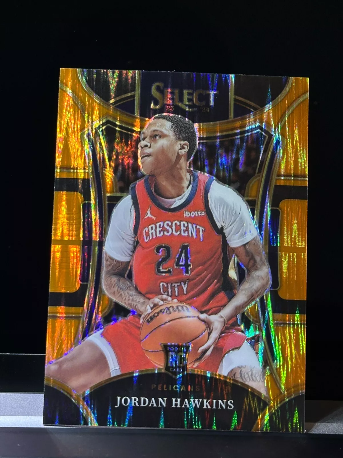 2023-24 Panini Select Mezzanine Level Orange Flash Prizm #334 Jordan Hawkins
