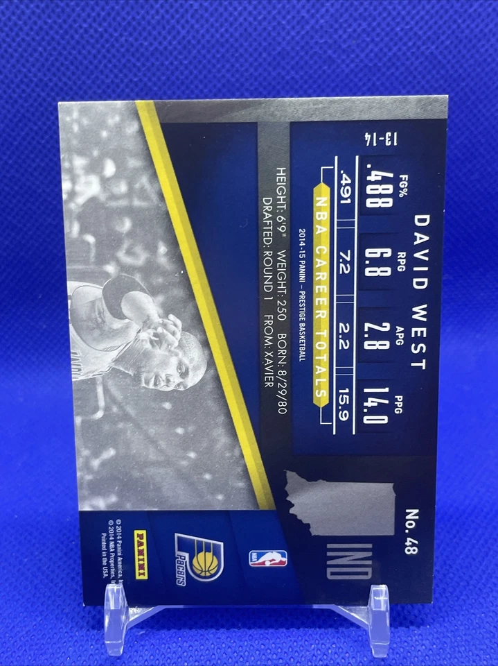 2014-15 Panini Prestige Plus David West Parallel Bonus Shots Gold/10 Pacers SP Foto 2 de 4
