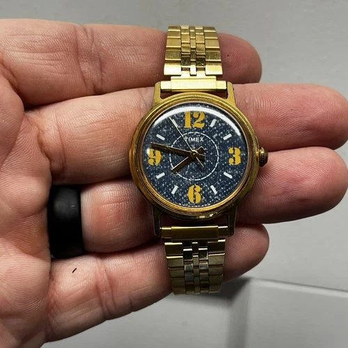 Vintage Timex Wrist Denim Jeans Sprite Watch 23164 02478  - 1978 Running 6 3/4”