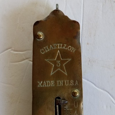 Vintage Chatillon #3 Hanging Scale 25 Lb USA Brass Face | eBay