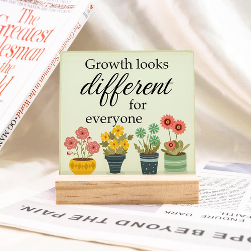 Motivierende Acryl Bürodeko für Frauen Mann niedliche Pflanze Blume Schreibtischdeko Sig - Bild 7 von 9