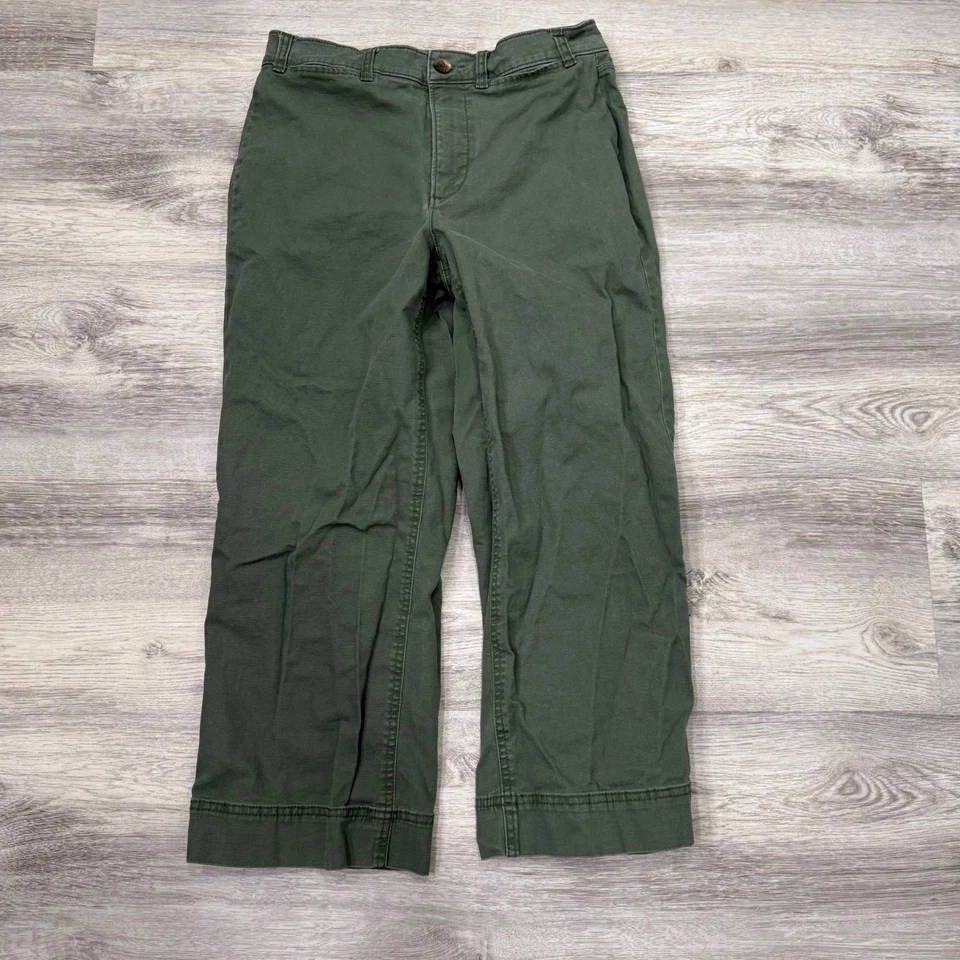 Old Navy Olive Green Wide Leg Cropped Pants Petite Size 6 Womens Casual - Image 3 of 4