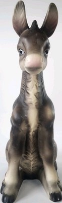 Vintage 1965 Donkey Mule Figurine Ceramic Brown  Farm Animal 9  Japan