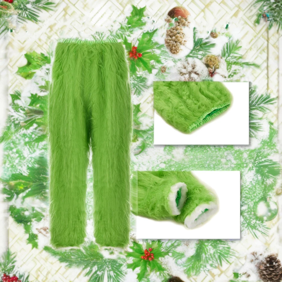 7 PIEZAS Disfraz de Monstruo Verde de Navidad, Traje de Papá Noel de Navidad para Hombre Adulto con... Foto 4 de 4