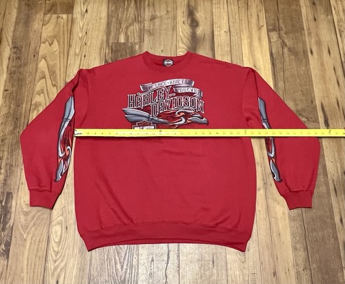 Harley Davidson Men’s “Bradenton, Fl” Eagle & Flames Crewneck Sweatshirt/ Sz: XL - Picture 4 of 6