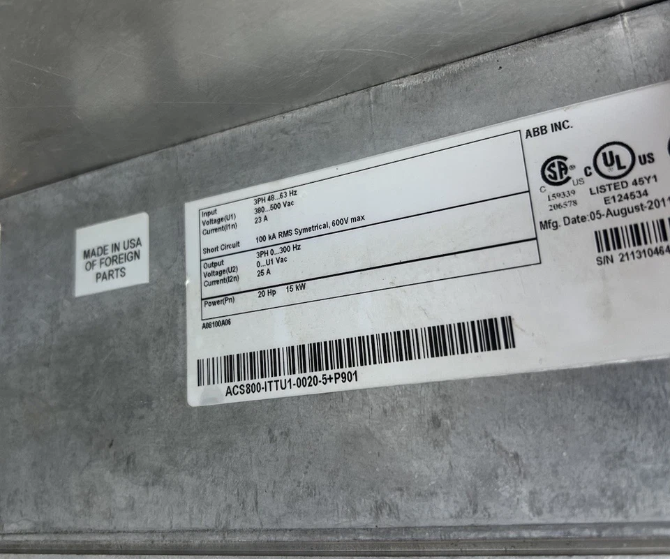 BOMBA ITT SMART,ACS800-ITTU1-0020-5+P901, VARIADOR DE FRECUENCIA 25HP Foto 4 de 4