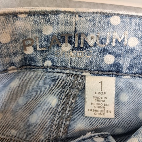 Pantalones de mezclilla Chico’s 1 platino skimmer cortos para mujer 8 lunares descoloridos azul claro - Imagen 10 de 15