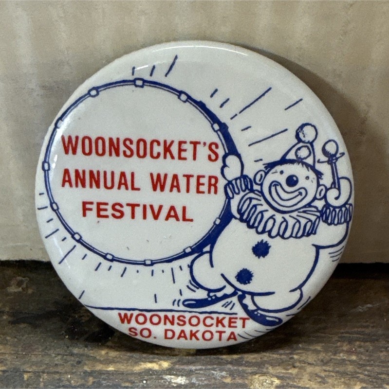 Woonsocket Annual Water Festival Pinback Button, Woonsocket South Dakota