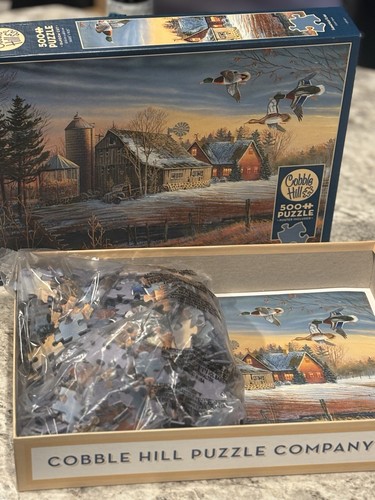 Snowy Farm Puzzle – Ducks, Barns & Winter Vibes (500 pcs + Poster) - Picture 3 of 4
