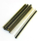 10 Stk 2,54mm Abstand 40P Recht Winkliger Stecker Pcb Pin Header Goldton Schwarz