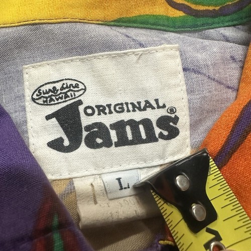 Jams World Mens Hawaiian Shirt Large Vintage Hard To Find Print Fruit Plant L - Picture 9 of 12