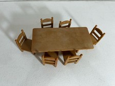 Calico critters/sylvanian families Vintage Dining Table  6 Chairs