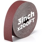 Abrasive Sandpaper Roll 3''x 200 ft 80 3 inches wide and 200 feet long, brown 
