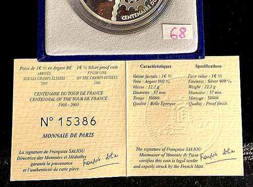 2003 Europa Monnaie De Paris 5-Coin 1 1/2 Euro Silver Proof set with COAs, C-2 - Picture 17 of 18