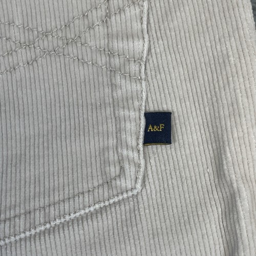 Abercrombie Bell Bottom Pants Women 10 32x31 Ivory Corduroy Boot Cut Flare Y2K - Picture 15 of 18