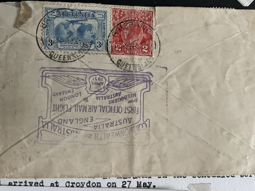 First Official Air Mail From Australia To UK, QANTAS Inaugural, very rare 1930’s - Picture 12 of 24