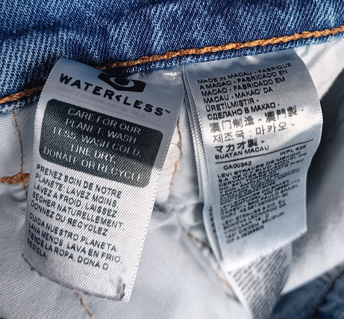 Jeans Levi's 501 XX Denim Azul Dos Tonos Blanco Azul Rojo Pestaña Años 90 Y2K 32x26 - Imagen 6 de 11