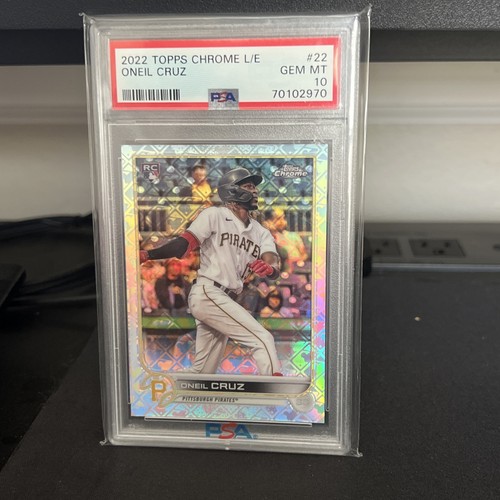 Oneil Cruz 2022 Topps Chrome Logo Fractor L/E Rookie Card PSA 10 Pirates