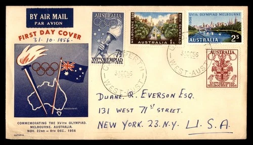 Mayfairstamps Australia FDC 1955 XVI Olympiad Combo First Day Cover aaw_38001
