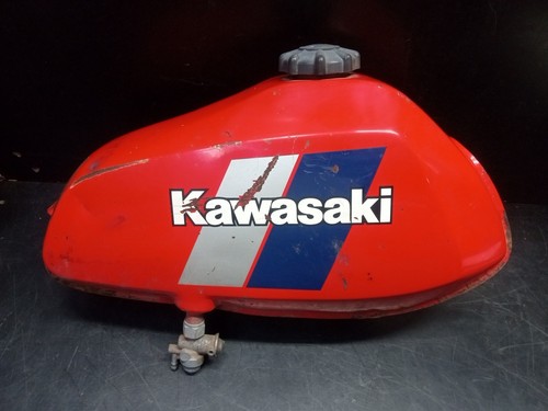 1984 Kawasaki KD80 OEM Gas Tank 82-86 Fuel Reservoir Petrol Cell Petcock Cap - Picture 1 of 24