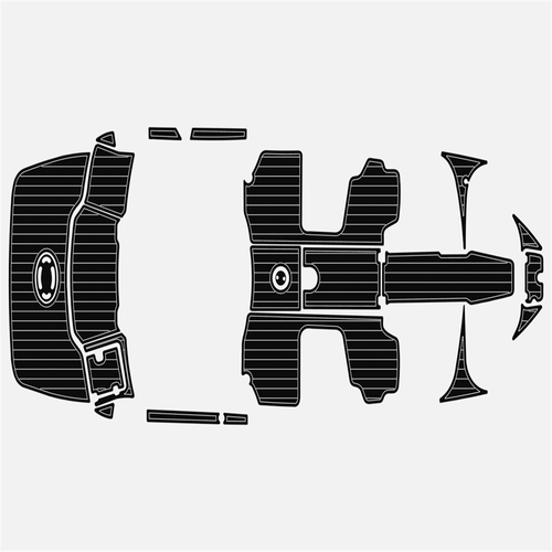 2017 Chaparral H-20 21 Deluxe Swim Platform Cockpit Pad Boat EVA Teak Floor Mat - Picture 11 of 21
