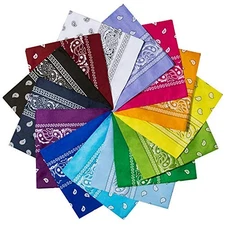  14 pieces Bandanas Paisley Print Novelty Headband Cowboy Rosered White Purple