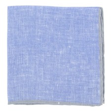 Fiori Di Lusso Blue Solid Linen Pocket Square - 12 3/8" x 12 3/8" 813