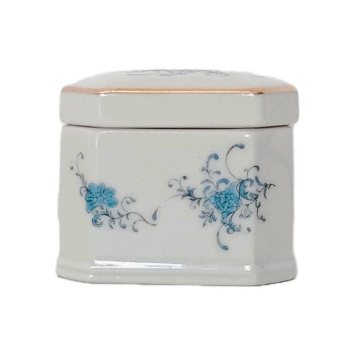 Takahashi San Francisco Trinket Box Porcelain "French Flower" Japan Blue Floral - Picture 7 of 14