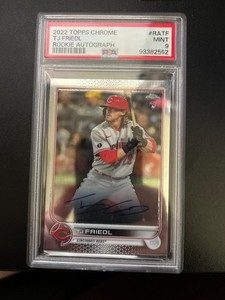 2022 TOPPS CHROME ROOKIE AUTO #RATF TJ FRIEDL ROOKIE RC PSA 9  
