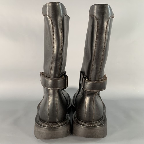 Botas de Ingeniero PRADA Talla 7 Cuero Marrón Gancho Lazo - Imagen 3 de 8