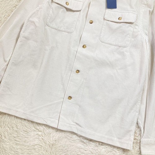 POLO RALPH LAUREN Corduroy Open Collar Shirt Ivory S - Picture 8 of 12
