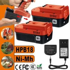 2Pack 18V for Black & Decker HPB18 18 Volt Battery/Charger HPB18-OPE 244760-00