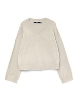 Damen Pullover Vero Moda Vmgold Art Ls V-Neck, Birch, GrößE S, Strickoberteil