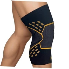  Pull On Knee Brace Women & Men Workout - Copper Infused Large Knee Sleeve PRO