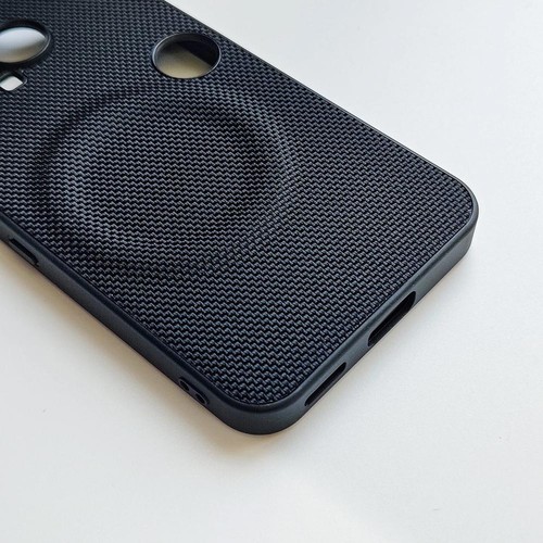 For Nothing Phone (3), Custodia in pelle in tessuto magnetico antiurto di lusso} - Foto 14 di 17