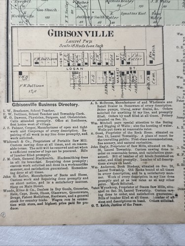 1870er antike Karte Hocking County, Ohio Good Hope Township, Eisenbahn, Millville - Bild 6 von 7
