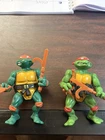 1988 Playmates Mikey And Raphael Lot With Accessories