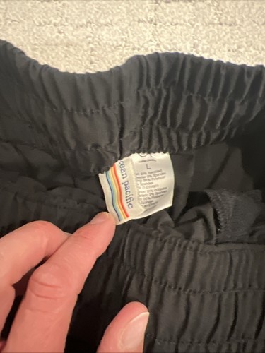 Ocean Pacific Damen L schwarz niedrig Mini Booty Boardshorts 90er Jahre Y2K Laufen Fitnessstudio gebraucht, in einwandfreiem Zustand - Bild 4 von 10