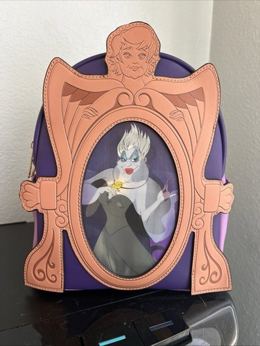 LOUNGEFLY DISNEY URSULA LENTICULAR MIRROR MINI BACKPACK ~ WITH TAGS~ BRAND NEW~