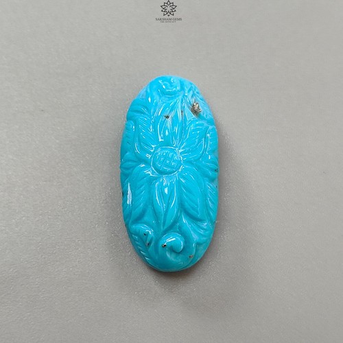 Piedra preciosa turquesa azul natural de 24,30 quilates tallada a mano ovalada 29*14 mm 1 pieza - Imagen 2 de 4