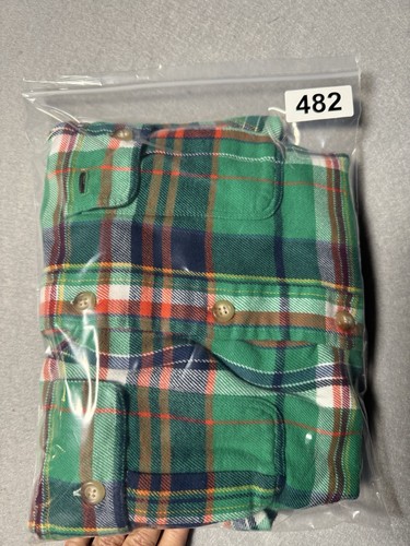 Polo Ralph Lauren Shirt Mens Medium Green Plaid Button Up Elbow Patches Flannel - Picture 10 of 10