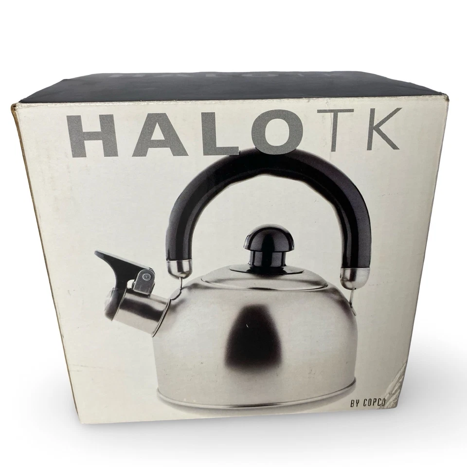 NUEVO COPCO Tetera Silbante Acero Inoxidable 1.5 Qt Mango Negro Foto 2 de 3