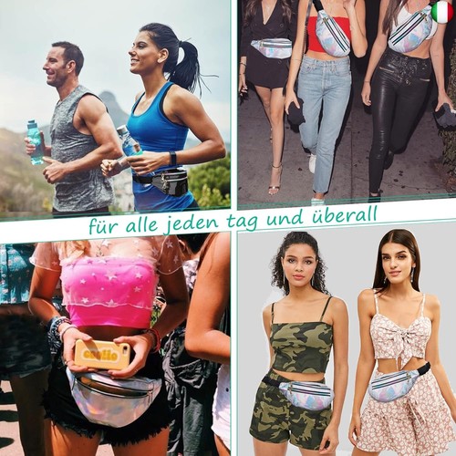 TBoonor Marsupio Sportivo Marsupio alla Moda Impermeabile Tasche da Cintura con - Foto 6 di 6