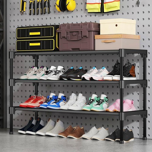 Long Shoe Rack-Shoe Organizer 2 Tier Shoe Rack for Closet Front Door Entryway - Picture 3 of 7
