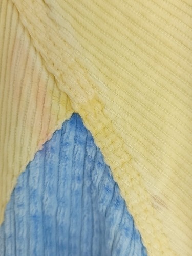 Vtg Billabong Corduroy Jacket Men's Large Blue Yellow Pink Snap Front Distressed - Picture 7 of 19