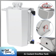 2l Universal Aluminum Coolant Radiator Overflow Reservoir Expansion Tank Silver