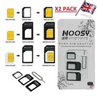2 X Nano SIM Card to MICRO Standard SIM Adapter converter SET For iPhone-Samsung